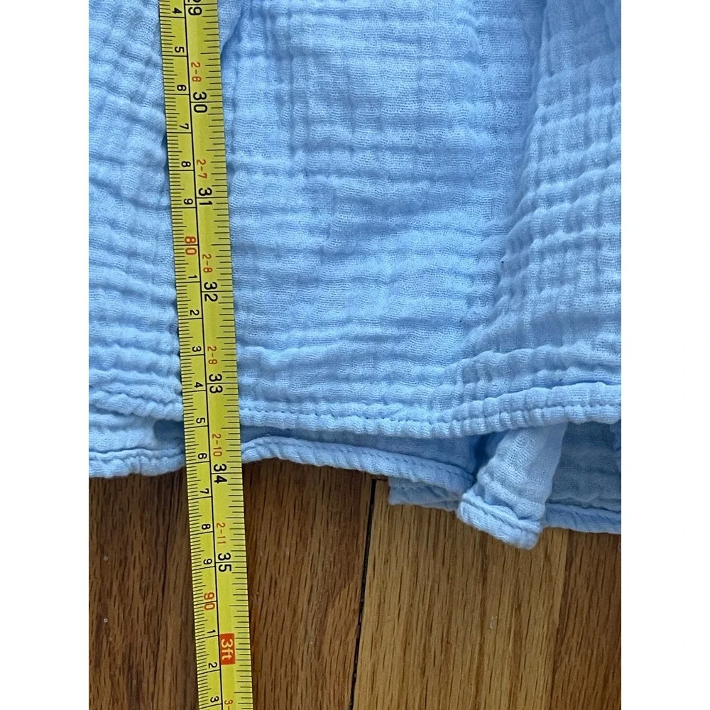9seed El Matador Cotton Gauze Mini Dress Light Blue M/L NEW Resortwear Ruffle‎